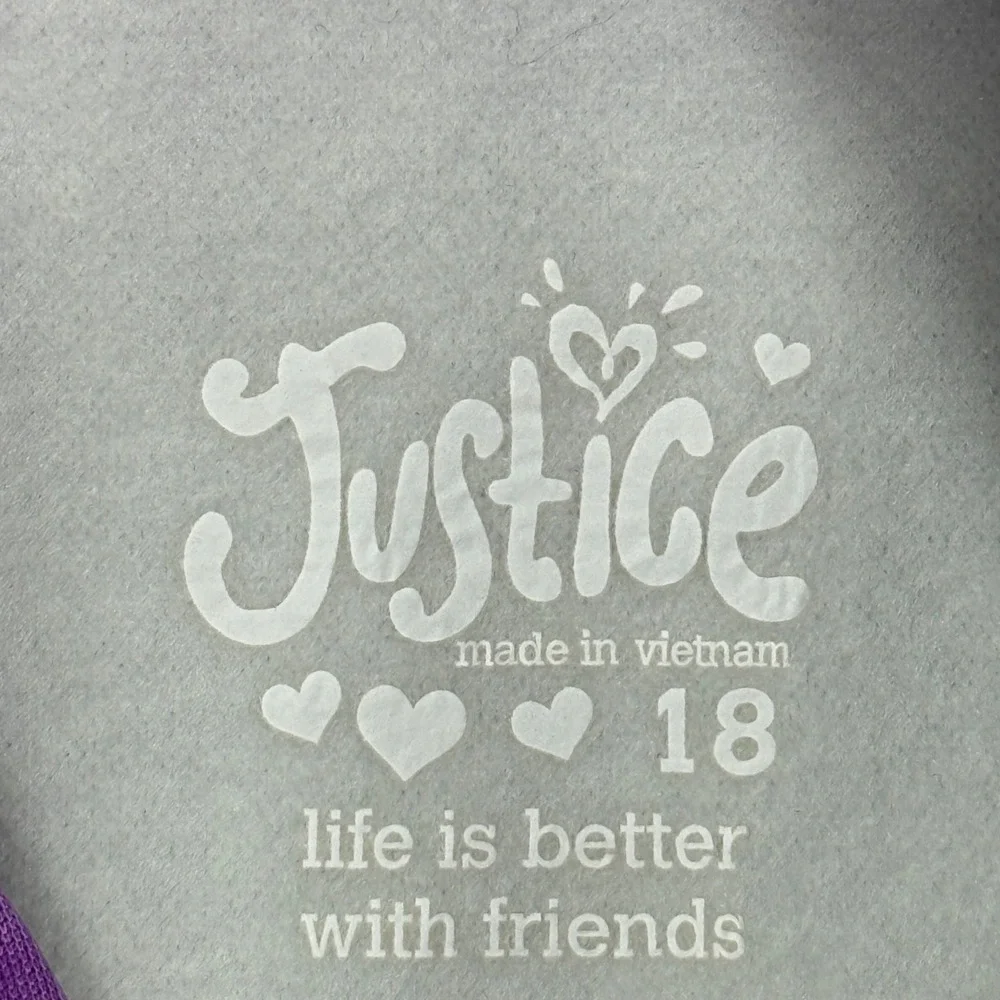 Girls Justice Volleyball Graphic Hoodie Gray & Purple Size‎ 18 Polyester